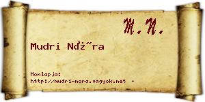 Mudri Nóra névjegykártya