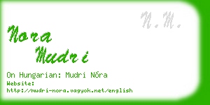 nora mudri business card